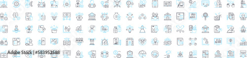 Money investment vector line icons set. Funding, Banking, Securities, Stocks, Bonds, Finance, Cash illustration outline concept symbols and signs