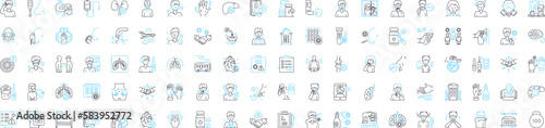 Antivirus medicine vector line icons set. Antiviral, Medicine, Security, Protection, Virus, Software, Shield illustration outline concept symbols and signs