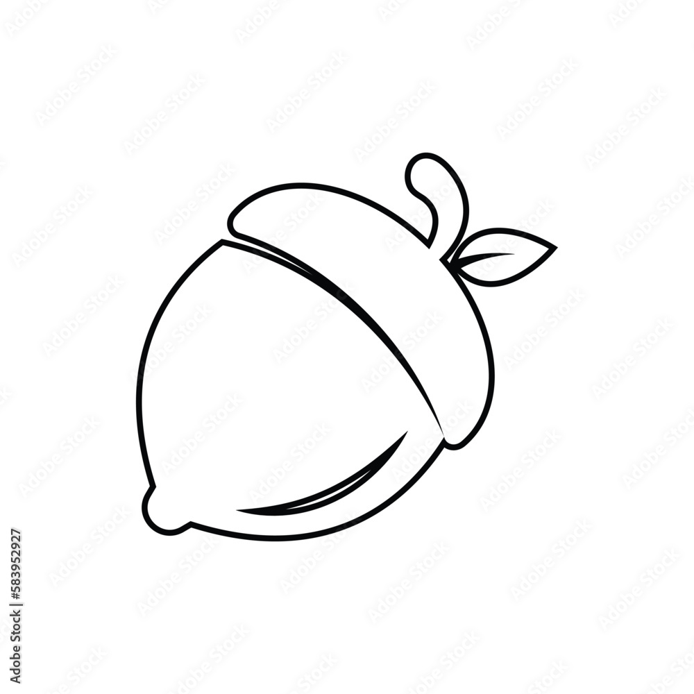 nut acorn icon vector