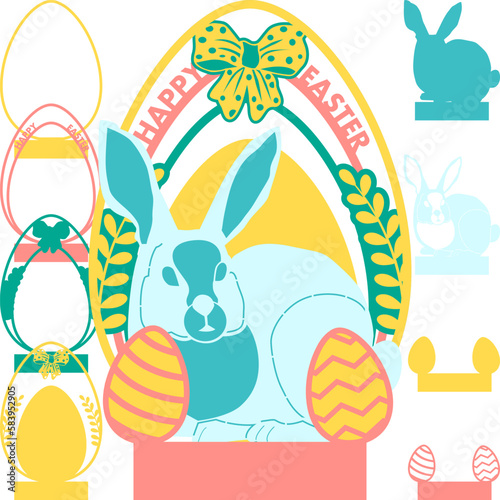 EASTER Laser Cut Files.It is multilayer layout is an creative design for your ideas.Use my Easter laser cut files for creating an interesting atmosphere of Easter