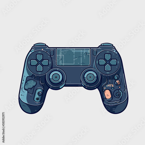 Videogame controllers. Console gamepad vector isolated. Vivid splashes of colors.h	