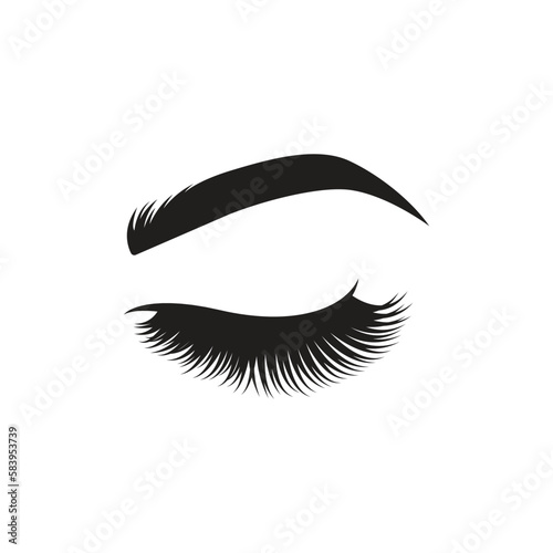 eyelashes logo icon design vector