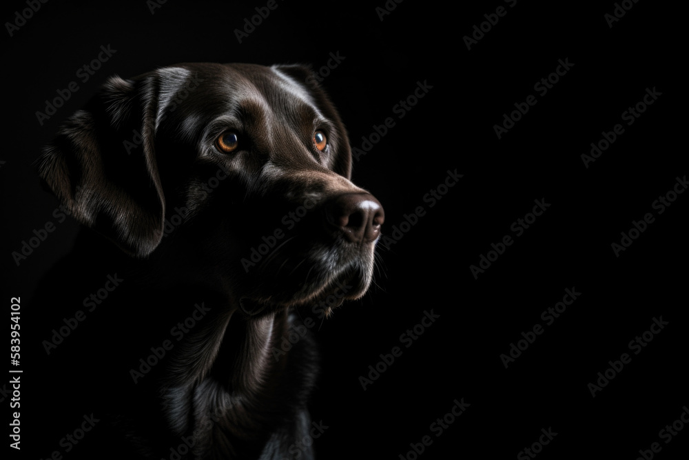 black labrador puppy portrait, Generative AI