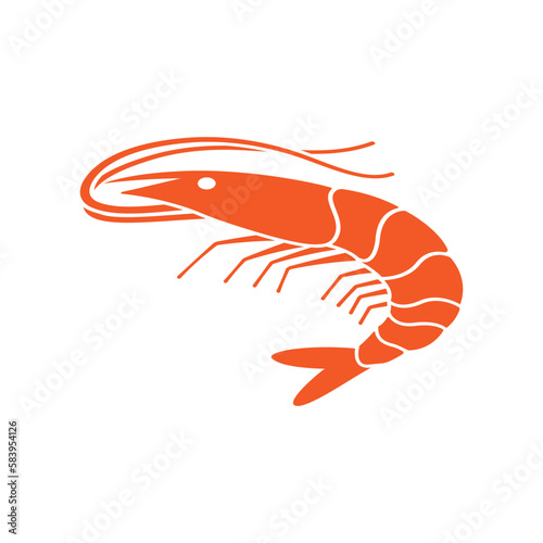 shrimp logo icon design vector