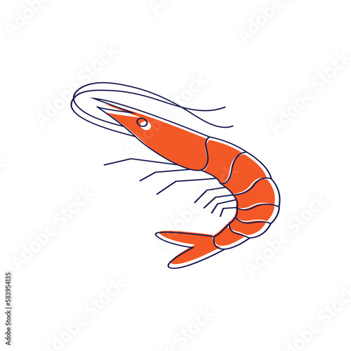 shrimp logo icon design vector