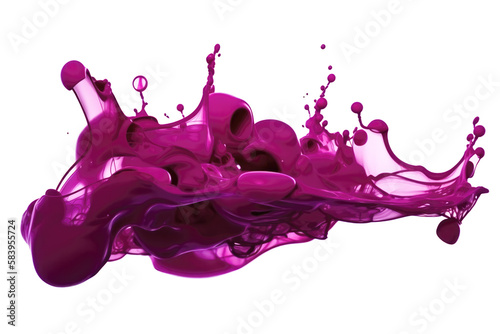 Magenta Splash: A Dynamic and Energetic Burst of Color Isolated on a Clean White Background