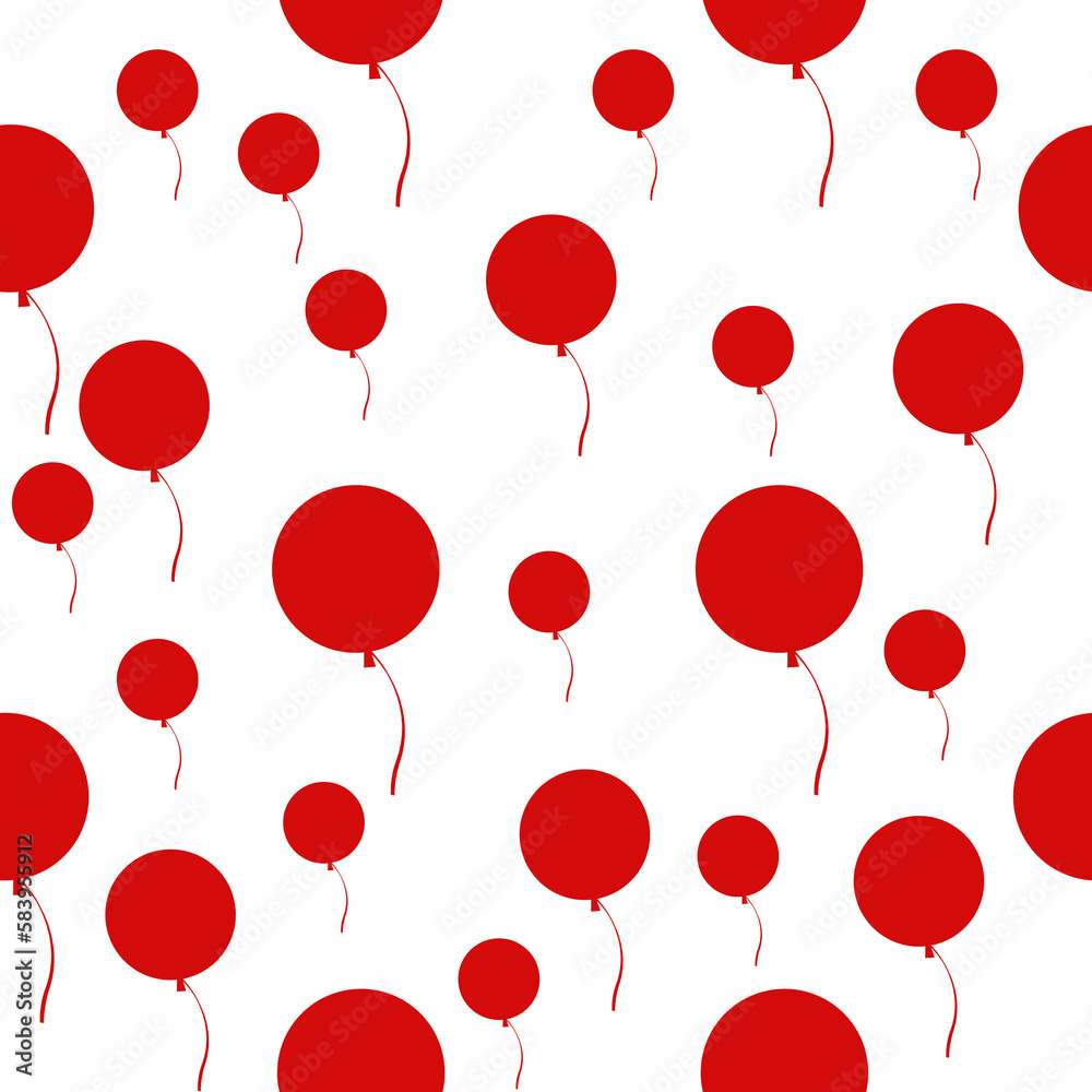 illustration of seamless pattern red air balloon set. printing on children's cards and packaging