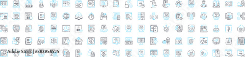 Agile management vector line icons set. Agile, Management, Process, Product, Development, Scrum, Team illustration outline concept symbols and signs
