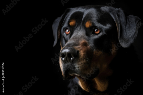 portrait of a black dog, Generative AI
