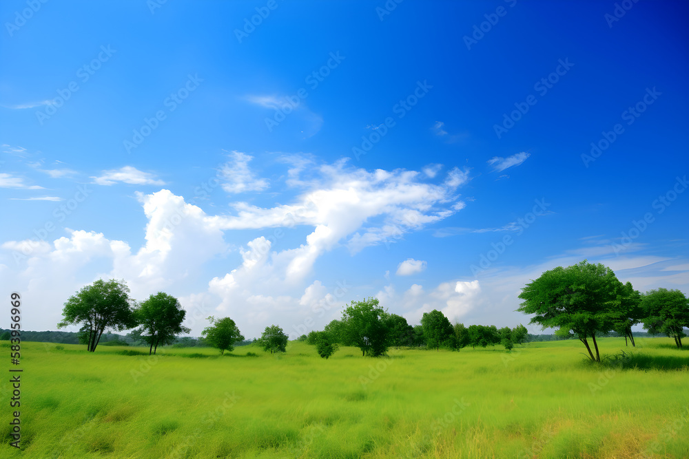 A World Reborn: A Pristine Clear Blue Sky Landscape, Symbolizing the Triumph of Clean Air and the Environment's Resilience - AI Generative A World Reborn: A Pristine Clear Blue Sky Landscape, Symbolizing the Triumph of Clean Air and the Environment's Resilience - AI Generative