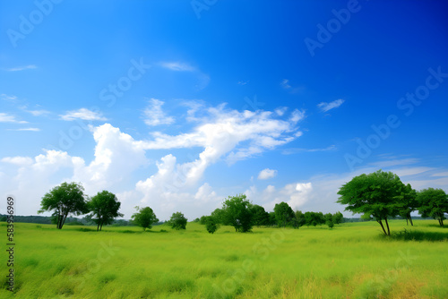 A World Reborn  A Pristine Clear Blue Sky Landscape  Symbolizing the Triumph of Clean Air and the Environment s Resilience - AI Generative