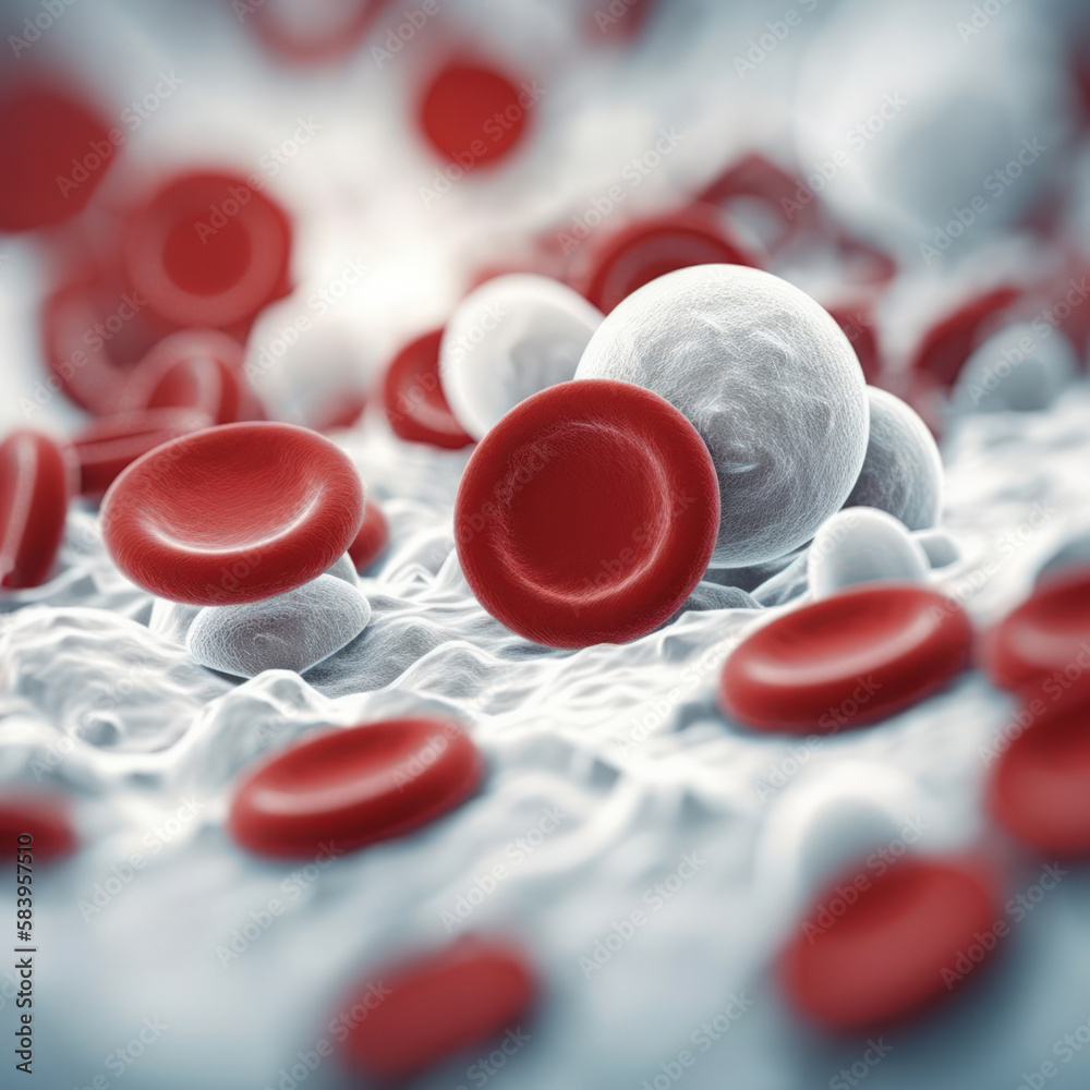 Red blood cells erythrocytes. Illustration of streaming blood cells ...