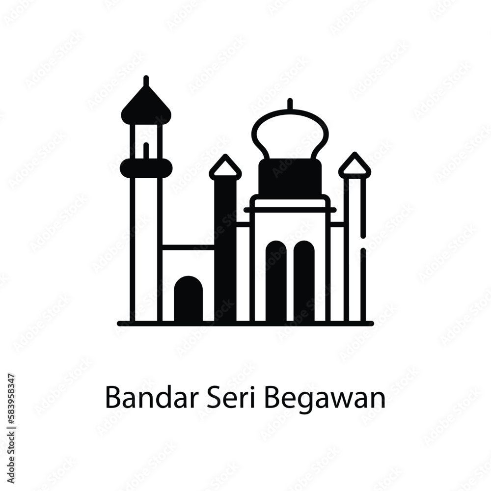 Bandar Seri Begawan icon. Suitable for Web Page, Mobile App, UI, UX and GUI design.