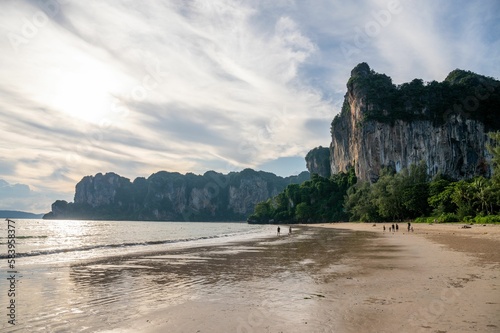 Railay beach with a large cliff