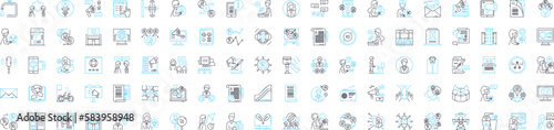 Public relations vector line icons set. PR, Publicity, Media, Communications, Outreach, Advocacy, Branding illustration outline concept symbols and signs