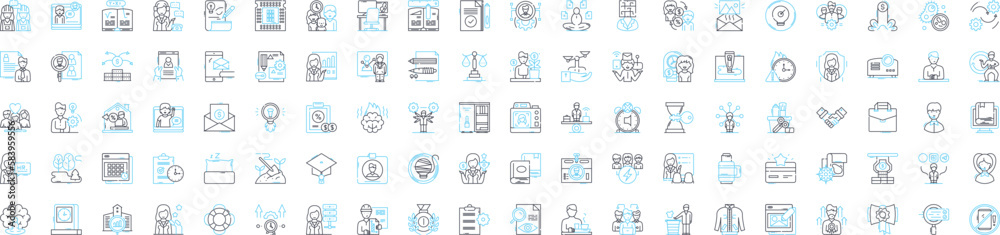 Mentoring vector line icons set. Counseling, advising, tutoring, guiding, coaching, support, teaching illustration outline concept symbols and signs Mentoring vector line icons set. Counseling, advising, tutoring, guiding, coaching, support, teaching illustration outline concept symbols and signs