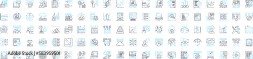 Business data analytics vector line icons set. Business, Data, Analytics, Strategy, Intelligence, Insights, Big illustration outline concept symbols and signs