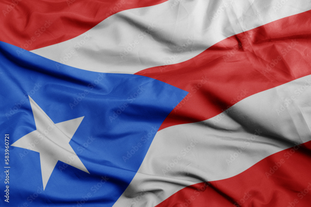 waving national flag of puerto rico .macro shot. 3D illustration waving national flag of puerto rico .macro shot. 3D illustration