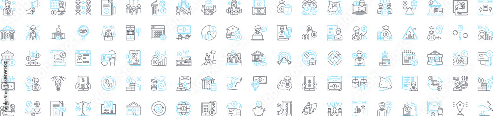 Business taxes vector line icons set. Taxes, Business, Filing, Deductions, Returns, Liabilities, Employer illustration outline concept symbols and signs