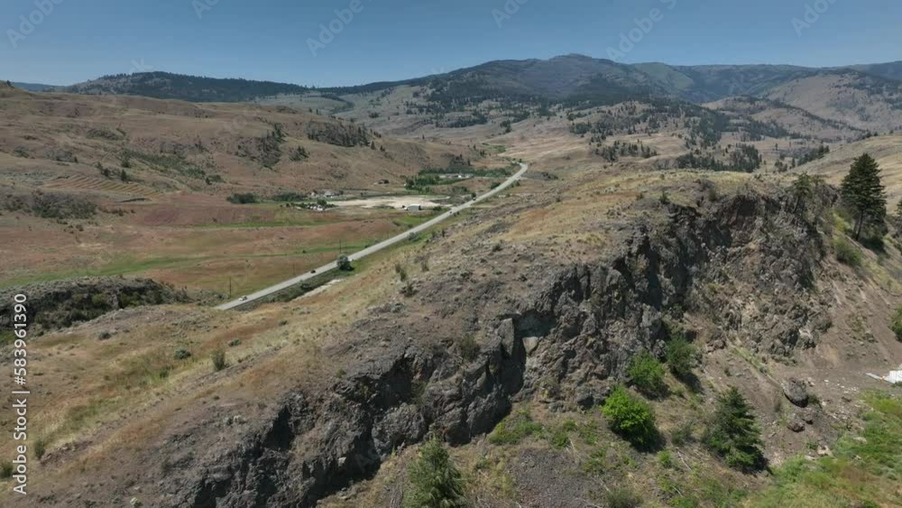 Drone view of Osoyoos town in Okanagan Valley region of British Columbia, Canada. Drone view of Osoyoos town in Okanagan Valley region of British Columbia, Canada.