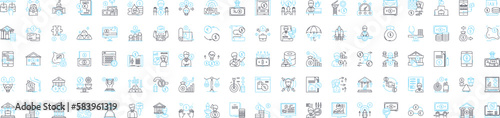 Digital finances vector line icons set. Digital, finances, banking, payments, online, accounts, debit illustration outline concept symbols and signs
