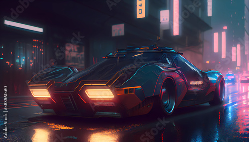 Futuristic sport police car