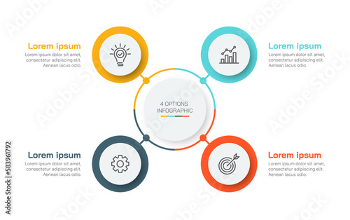 Modern vector infographic design template with 4 options.