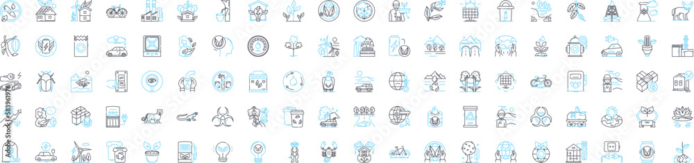 Save the earth vector line icons set. Preserve, Protect, Conserve, Sustainability, Recycle, Green, Reduce illustration outline concept symbols and signs Save the earth vector line icons set. Preserve, Protect, Conserve, Sustainability, Recycle, Green, Reduce illustration outline concept symbols and signs