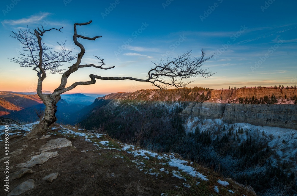 Scenic landscape in winter mountains Scenic landscape in winter mountains