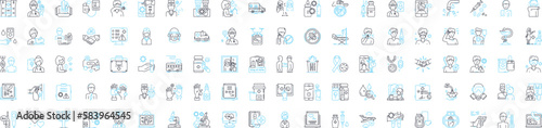 Virtual medicine vector line icons set. Virtual, Medicine, Telemedicine, Technology, Online, Healthcare, Doctors illustration outline concept symbols and signs