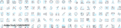 Biochemistry and medicine healthcare vector line icons set. Biochemistry, Metabolism, Enzymes, Hormones, Proteins, Genes, DNA illustration outline concept symbols and signs