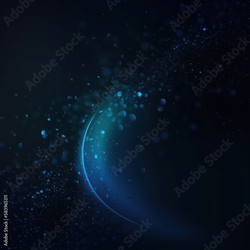 Blue particle abstract background