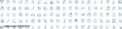 Biological research vector line icons set. Biology, Research, Biochemistry, Genetic, Microbiology, Organism, Cell illustration outline concept symbols and signs