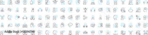 Mental health vector line icons set. Mental, health, psychological, wellbeing, stress, anxiety, depression illustration outline concept symbols and signs