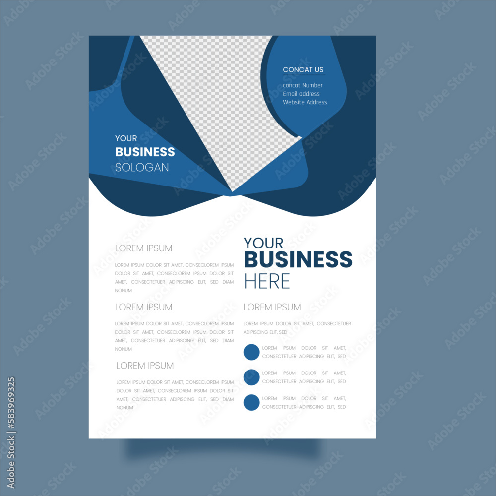 Business Flyer Design Template. Modern flyer design. Simple flyer design. Corporate flyer design.  business brochure, business flyer white