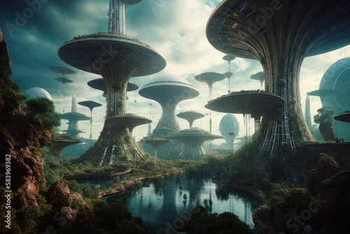 Alien Cities. Generative AI. #583969382