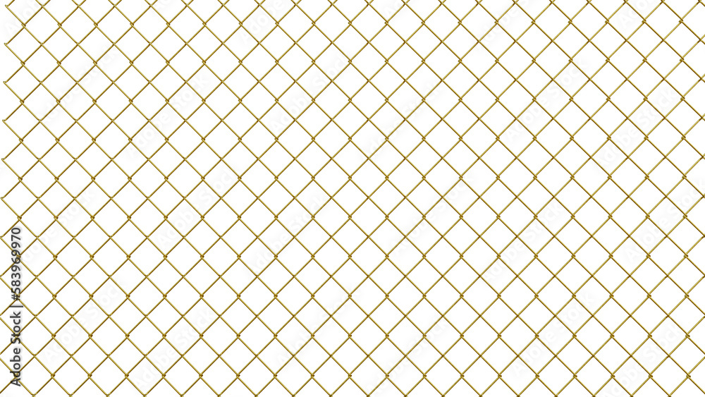 Fototapeta premium photo realistic fence as procedural 3d modeling transparent png file golden material version.