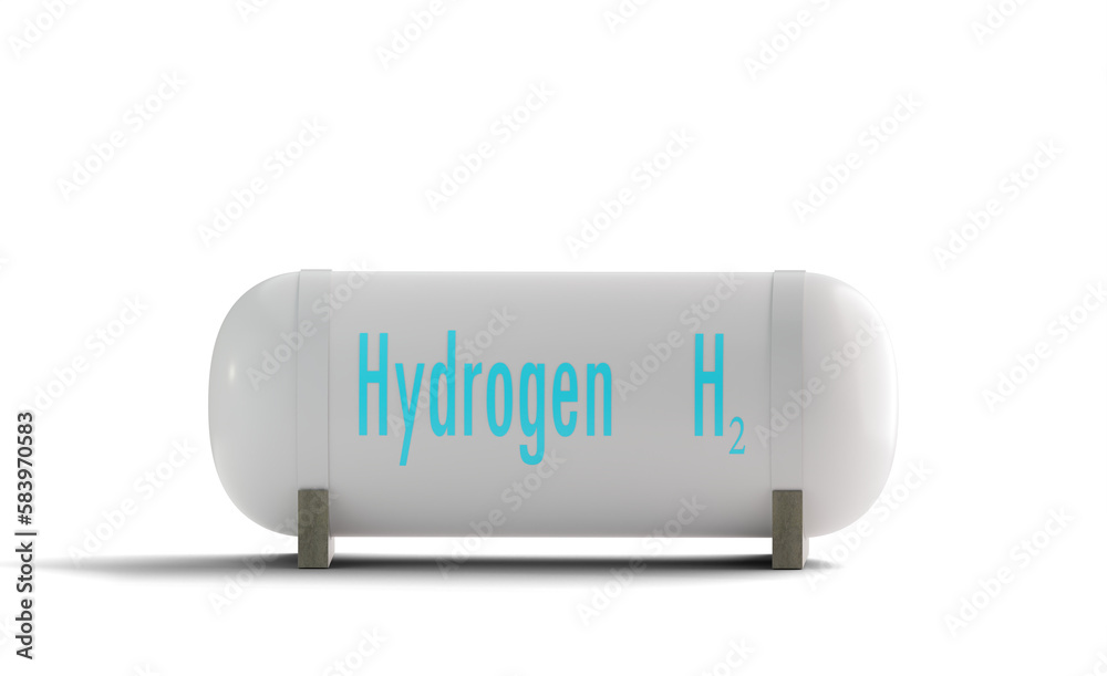 Hydrogen fuel storage PNG file with shadow render at base of tank, 3D illustration rendering Hydrogen fuel storage PNG file with shadow render at base of tank, 3D illustration rendering