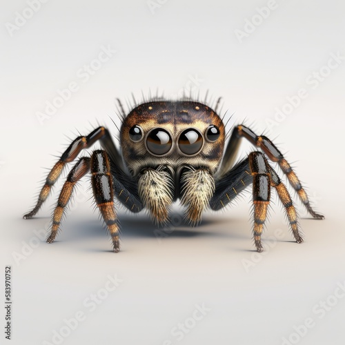 jumping spider on a white background