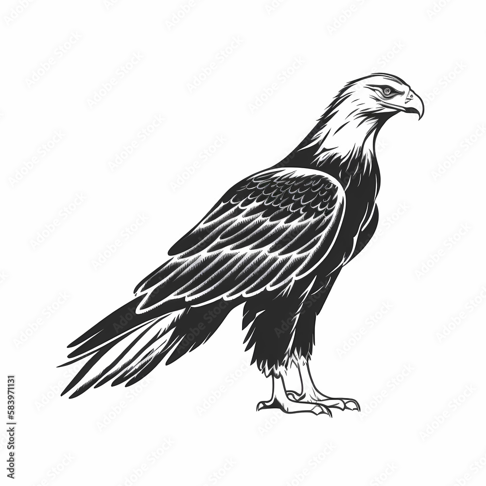Fototapeta premium Eagle Tattoo. Generative AI