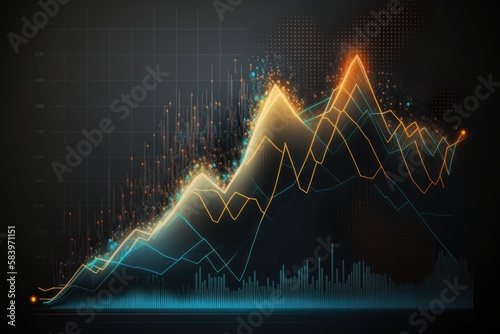 stock market analytics lines created with generative ai