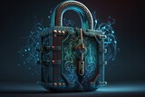 cybersecurity lock, created with generative ai