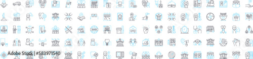 Ergonomics vector line icons set. Ergonomics, Design, Human-Centered, Posture, Comfort, Movement, Environment illustration outline concept symbols and signs