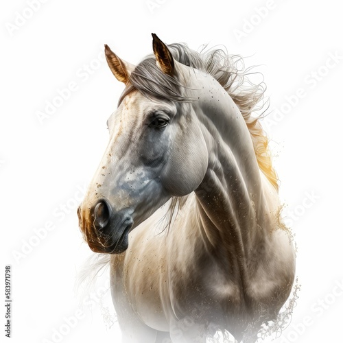 horse isolated on white