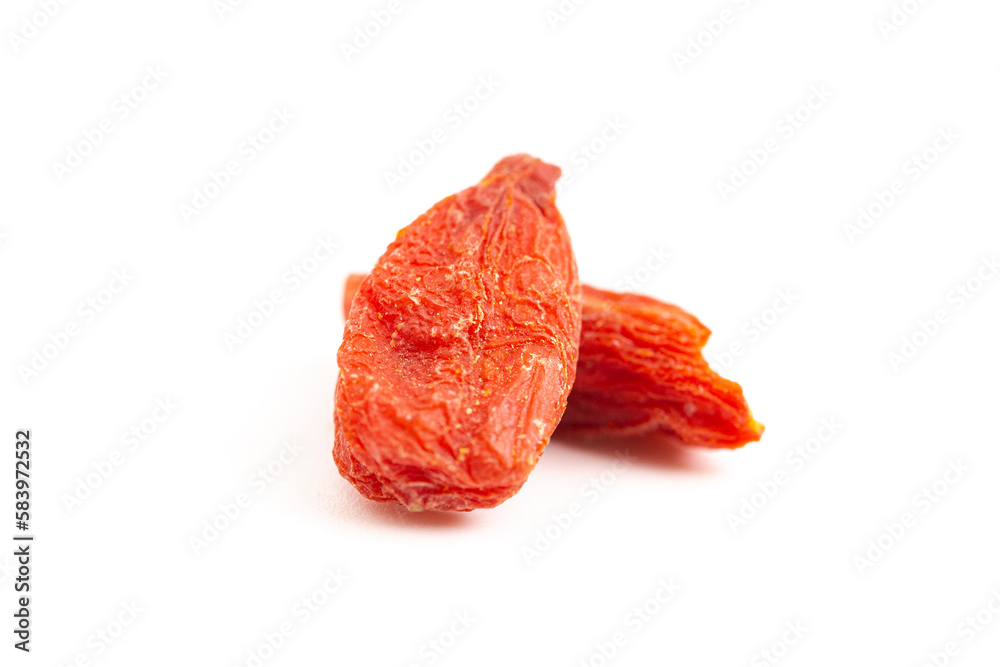 Dried Red Goji Berries Isolated on a White Background Dried Red Goji Berries Isolated on a White Background