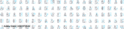 Business ideas vector line icons set. Innovation, Entrepreneurship, Franchise, Start-up, Marketing, Merger, Networking illustration outline concept symbols and signs