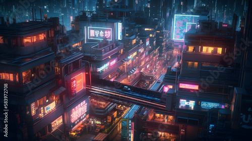 Neon Nights: A Cyberpunk City of the Future, AI Generated