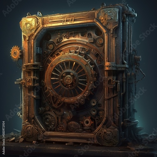 Ancient clock mechanism secret secret abstraction  Generative AI