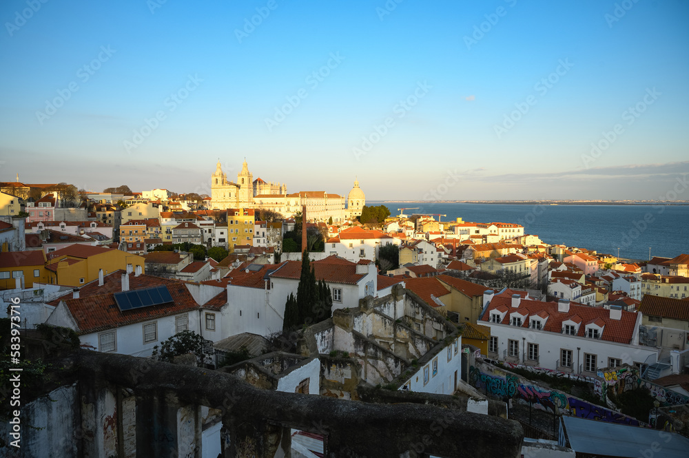 Views of the Monastery of Sao Vicente and the National Pantheon in Lisbon - Portugal