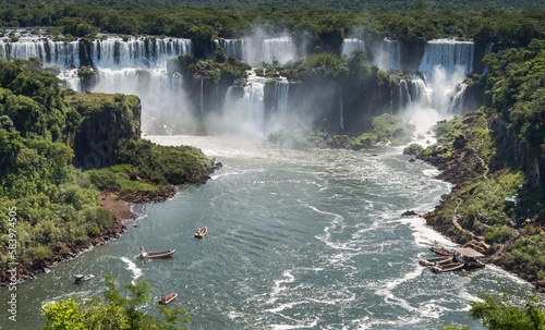 Mesmerizing view of Iguazu Falls located in Brazil  Argentina